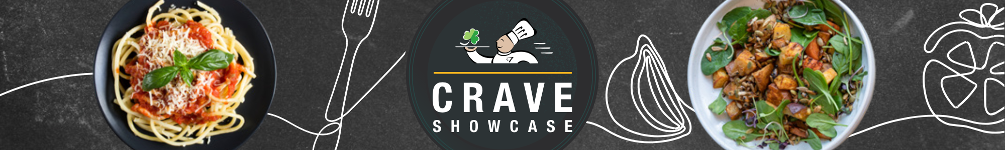 Crave Showcase Banner chalkboard design